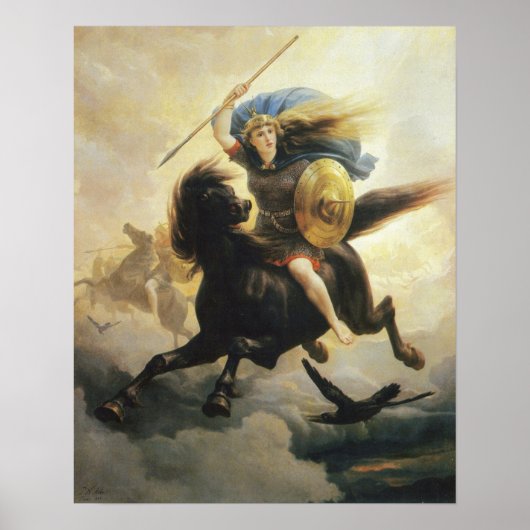 "Valkyrie" (1869) von Peter Nicolai Arbo Poster (Vorne)