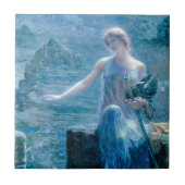 Valkyrie in einem blauen Kleid mit Rüstung Fliese (Vorderseite)