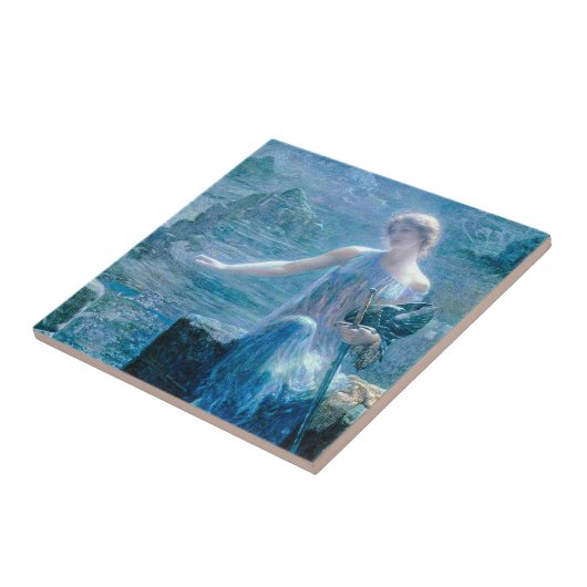 Valkyrie in einem blauen Kleid mit Rüstung Fliese (Seite)