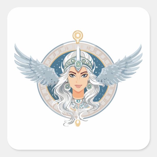 Valkyrie Quadratischer Aufkleber (Vorderseite)