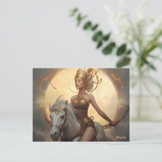Valkyrie Sigrún Postkarte (Stehend Vorderseite)