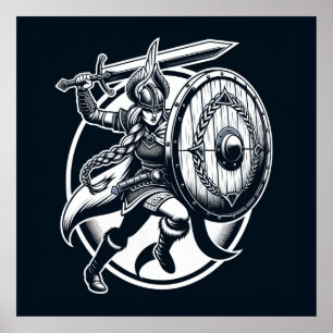 Valkyrie-Stand: Die Entschlossenheit des Schildmei Poster