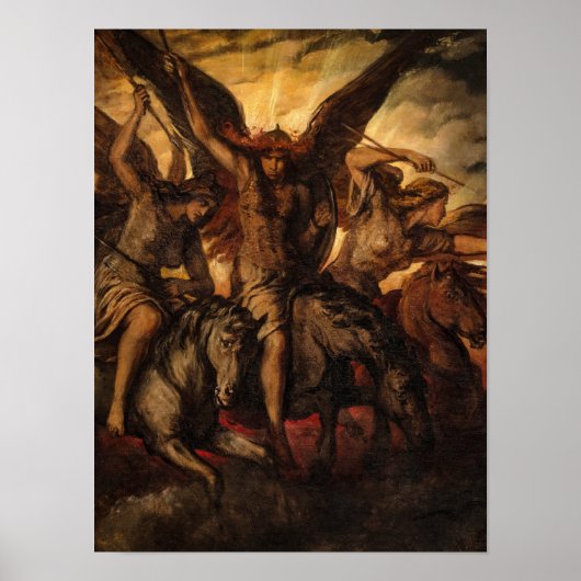 Valkyries, 1871 von Elisabeth Jerichau-Baumann Poster (Vorne)