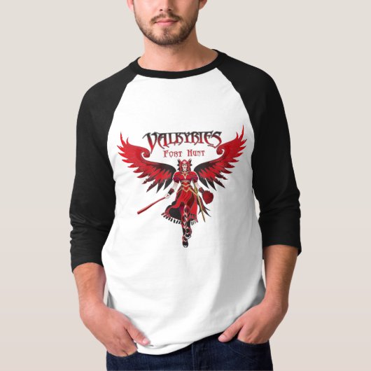 Valkyries Raglan-Schwarzes T-Shirt (Vorderseite)