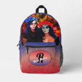 Vallarta Catrinas mit Blume & Kerzen 1718 Bedruckter Rucksack (Vorderseite)