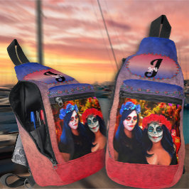 Vallarta Catrinas mit Blume & Kerzen 1718 Crossbody Bag