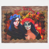 Vallarta Catrinas mit Blume & Kerzen 1718 Fleecedecke (Vorderseite (Horizontal))