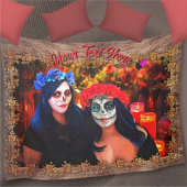 Vallarta Catrinas mit Blume & Kerzen 1718 Fleecedecke