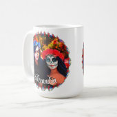 Vallarta Catrinas mit Blume & Kerzen 1718 Kaffeetasse (Vorderseite Links)