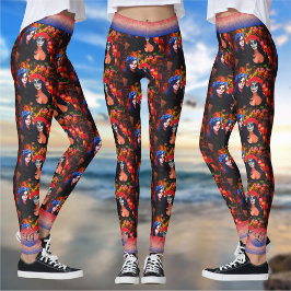 Vallarta Catrinas mit Blume & Kerzen 1718 Leggings