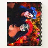 Vallarta Catrinas mit Blume & Kerzen 1718 Notizblock (Rückseite)