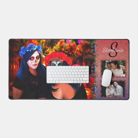 Vallarta Catrinas mit Blume & Kerzen 1718 Schreibtischunterlage (Tastatur & Maus)