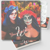 Vallarta Catrinas mit Blume & Kerzen 1718 Steinuntersetzer