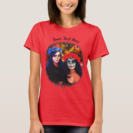 Vallarta Catrinas mit Blume & Kerzen 1718 T-Shirt (Vorderseite)