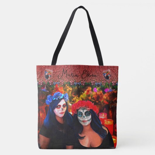 Vallarta Catrinas mit Blume & Kerzen 1718 Tasche (Vorderseite)