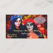 Vallarta Catrinas mit Blume & Kerzen 1718 Visitenkarte (Vorderseite)