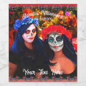 Vallarta Catrinas mit Blume & Kerzen 1718 Weinetikett (Einzelnes Label)