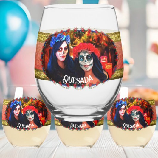 Vallarta Catrinas mit Blume & Kerzen 1718 Weinglas Ohne Stiel