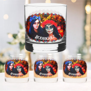 Vallarta Catrinas mit Blume & Kerzen 1718 Whiskyglas