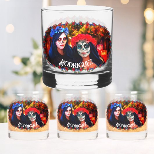 Vallarta Catrinas mit Blume & Kerzen 1718 Whiskyglas