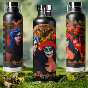 Vallarta Catrinas mit Blumen & Kerzen 1718 Trinkflasche