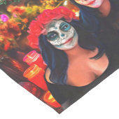 Vallarta Catrinas Wein, Blume & Kerzen 1718 Mittelgroßer Tischläufer (Ecke)