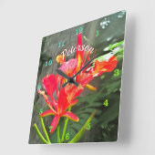 Vallarta Flaming Beauty 1583 Quadratische Wanduhr (Winkel)