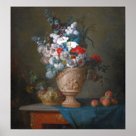 Vallayer-Coster - Blume in Vase mit Pfirsichen Poster