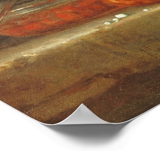 Vallayer-Coster - Stillleben mit Brioche-Obst Poster (Ecke)