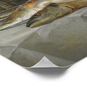 Vallayer-Coster - Stillleben mit Makrele, Brot Poster (Ecke)