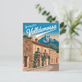 Valldemossa Mallorca Vintag Postkarte (Stehend Vorderseite)