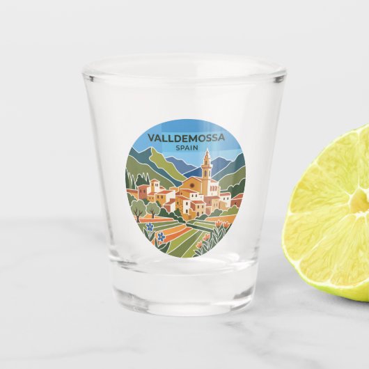 Valldemossa Spanien Schnapsglas (Vorderseite)