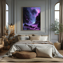 Valle de Luna Alienígena: Paisaje Surrealista Poster