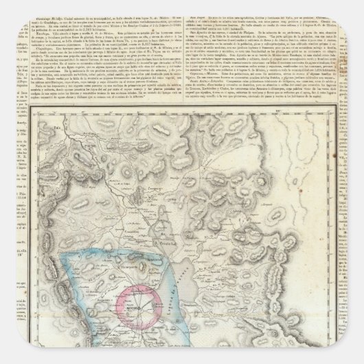 Valle de Mexico, Mexiko Quadratischer Aufkleber (Vorderseite)