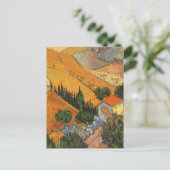 Valle mit Plowman von Vincent van Gogh Postkarte (Stehend Vorderseite)