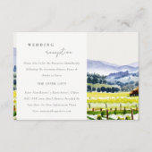 Valle Napa Landschaft Hochzeitsempfang Begleitkarte (Vorderseite)