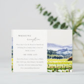 Valle Napa Landschaft Hochzeitsempfang Begleitkarte (Stehend Vorderseite)