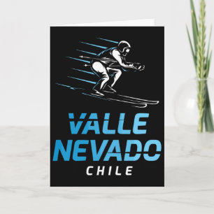 Valle Nevado Chile Skigebiet Retro Skifahren Karte