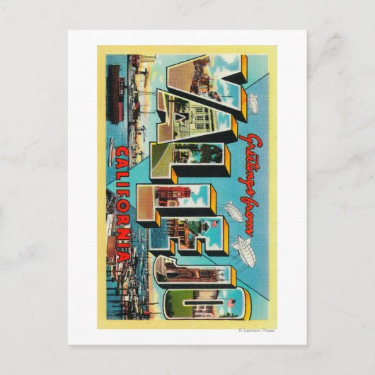 Vallejo, Kalifornien - Große Briefszenen Postkarte (Vorderseite)