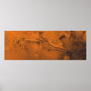 Valles Marineris Canyon System on Mars Panorama Poster