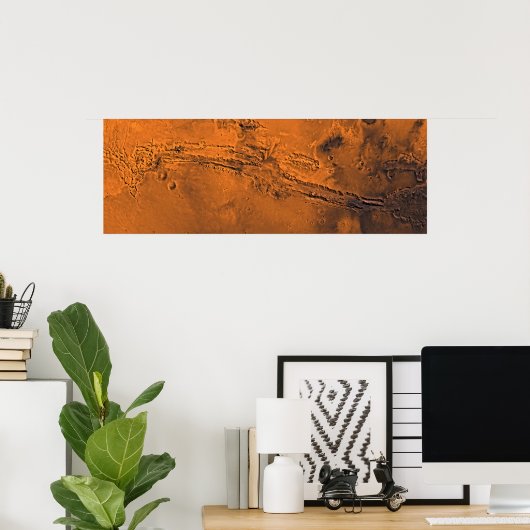 Valles Marineris Canyon System on Mars Panorama Poster (Heimbüro)