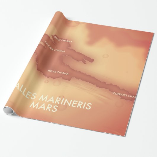 Valles marineris Mars map Geschenkpapier (Ungerollt)