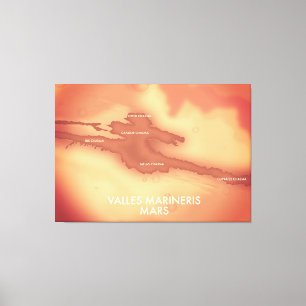 Valles marineris Mars map Leinwanddruck