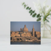 Valletta aus Sliema Bay, Malta Postkarte (Stehend Vorderseite)