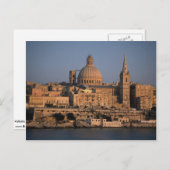 Valletta aus Sliema Bay, Malta Postkarte (Vorne/Hinten)