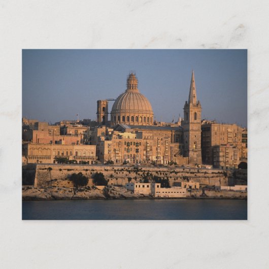 Valletta aus Sliema Bay, Malta Postkarte (Vorderseite)