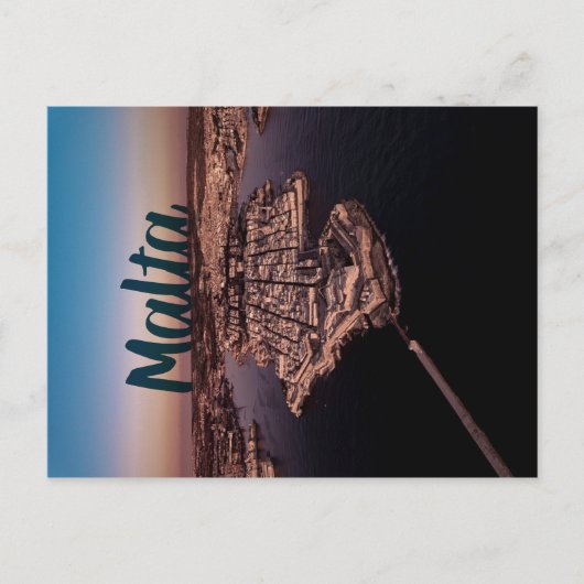 Valletta City Malta Luftbildfotografie Postkarte (Vorderseite)