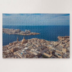 Valletta City Seascape Malta Luftbild Puzzle