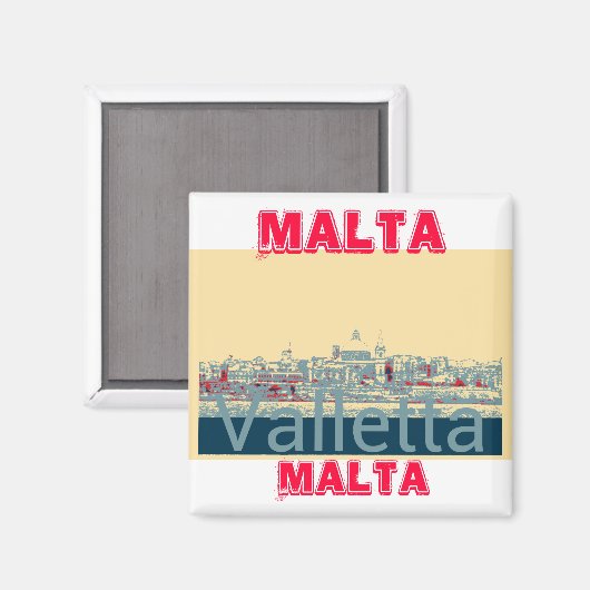 Valletta Magnet (Vorderseite/Rückseite)