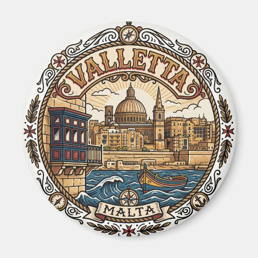 Valletta Malta Magnet (Vorne)